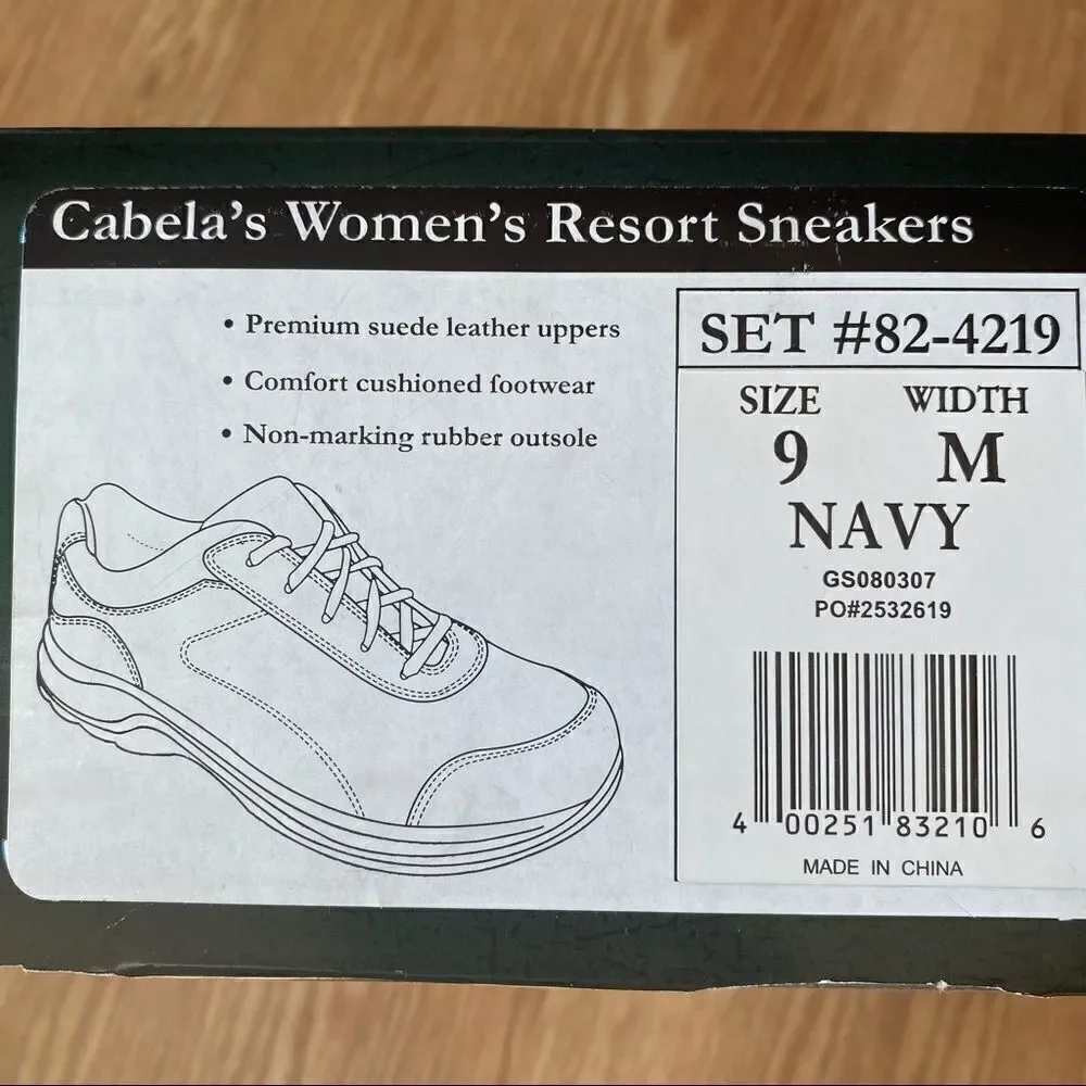 Cabela's Women's Resort Lace-Up Sneakers Navy and White Size 9
